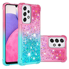 Coque Silicone Housse Etui Gel Bling-Bling S02 pour Samsung Galaxy A33 5G Rose