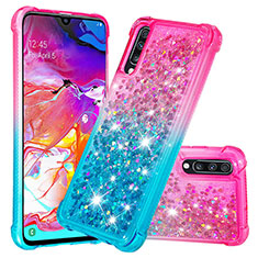 Coque Silicone Housse Etui Gel Bling-Bling S02 pour Samsung Galaxy A70S Rose