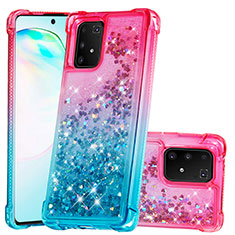 Coque Silicone Housse Etui Gel Bling-Bling S02 pour Samsung Galaxy A91 Rose