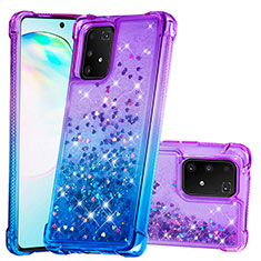 Coque Silicone Housse Etui Gel Bling-Bling S02 pour Samsung Galaxy A91 Violet