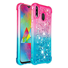 Coque Silicone Housse Etui Gel Bling-Bling S02 pour Samsung Galaxy M20 Rose