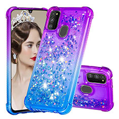 Coque Silicone Housse Etui Gel Bling-Bling S02 pour Samsung Galaxy M21 Violet