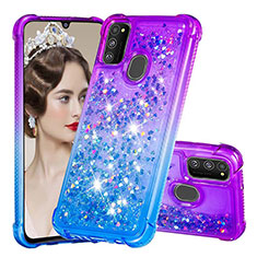 Coque Silicone Housse Etui Gel Bling-Bling S02 pour Samsung Galaxy M30s Violet