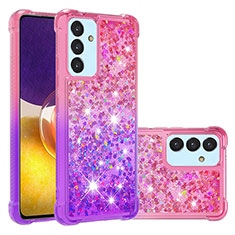 Coque Silicone Housse Etui Gel Bling-Bling S02 pour Samsung Galaxy M34 5G Rose Rouge