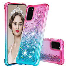 Coque Silicone Housse Etui Gel Bling-Bling S02 pour Samsung Galaxy S20 Rose