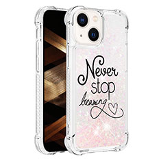 Coque Silicone Housse Etui Gel Bling-Bling S03 pour Apple iPhone 14 Plus Rose