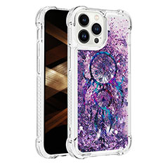 Coque Silicone Housse Etui Gel Bling-Bling S03 pour Apple iPhone 14 Pro Violet