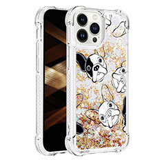 Coque Silicone Housse Etui Gel Bling-Bling S03 pour Apple iPhone 16 Pro Or