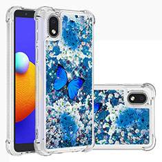 Coque Silicone Housse Etui Gel Bling-Bling S03 pour Samsung Galaxy A01 Core Bleu