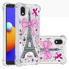 Coque Silicone Housse Etui Gel Bling-Bling S03 pour Samsung Galaxy A01 Core Rose