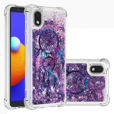 Coque Silicone Housse Etui Gel Bling-Bling S03 pour Samsung Galaxy A01 Core Violet