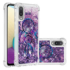 Coque Silicone Housse Etui Gel Bling-Bling S03 pour Samsung Galaxy A02 Violet