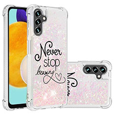 Coque Silicone Housse Etui Gel Bling-Bling S03 pour Samsung Galaxy A04s Rose