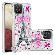 Coque Silicone Housse Etui Gel Bling-Bling S03 pour Samsung Galaxy A12 Rose