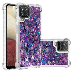 Coque Silicone Housse Etui Gel Bling-Bling S03 pour Samsung Galaxy A12 Violet