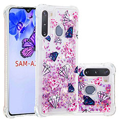 Coque Silicone Housse Etui Gel Bling-Bling S03 pour Samsung Galaxy A21 European Violet Clair