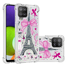 Coque Silicone Housse Etui Gel Bling-Bling S03 pour Samsung Galaxy A22 4G Rose