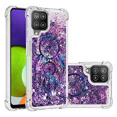 Coque Silicone Housse Etui Gel Bling-Bling S03 pour Samsung Galaxy A22 4G Violet