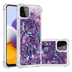 Coque Silicone Housse Etui Gel Bling-Bling S03 pour Samsung Galaxy A22 5G Violet