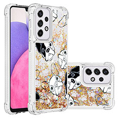 Coque Silicone Housse Etui Gel Bling-Bling S03 pour Samsung Galaxy A33 5G Or