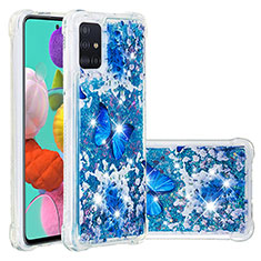 Coque Silicone Housse Etui Gel Bling-Bling S03 pour Samsung Galaxy A51 4G Bleu