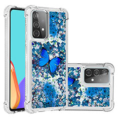 Coque Silicone Housse Etui Gel Bling-Bling S03 pour Samsung Galaxy A52s 5G Bleu