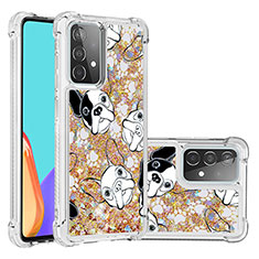 Coque Silicone Housse Etui Gel Bling-Bling S03 pour Samsung Galaxy A52s 5G Or