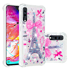 Coque Silicone Housse Etui Gel Bling-Bling S03 pour Samsung Galaxy A70S Rose