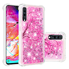 Coque Silicone Housse Etui Gel Bling-Bling S03 pour Samsung Galaxy A70S Rose Rouge