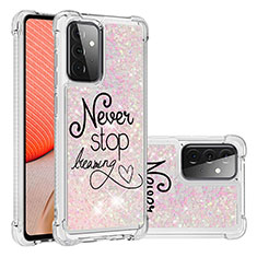 Coque Silicone Housse Etui Gel Bling-Bling S03 pour Samsung Galaxy A72 4G Rose