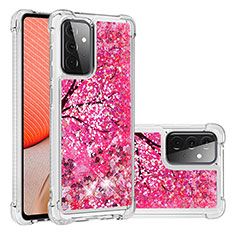 Coque Silicone Housse Etui Gel Bling-Bling S03 pour Samsung Galaxy A72 4G Rose Rouge
