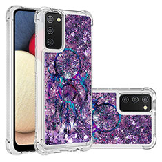 Coque Silicone Housse Etui Gel Bling-Bling S03 pour Samsung Galaxy M02s Violet