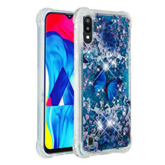 Coque Silicone Housse Etui Gel Bling-Bling S03 pour Samsung Galaxy M10 Bleu