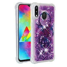 Coque Silicone Housse Etui Gel Bling-Bling S03 pour Samsung Galaxy M20 Violet