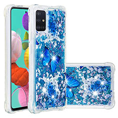 Coque Silicone Housse Etui Gel Bling-Bling S03 pour Samsung Galaxy M40S Bleu