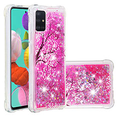 Coque Silicone Housse Etui Gel Bling-Bling S03 pour Samsung Galaxy M40S Rose Rouge