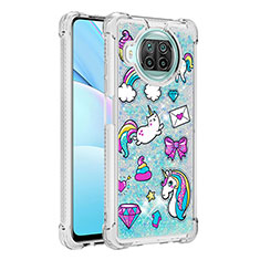 Coque Silicone Housse Etui Gel Bling-Bling S03 pour Xiaomi Mi 10i 5G Bleu Ciel