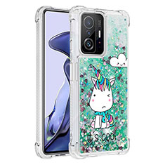 Coque Silicone Housse Etui Gel Bling-Bling S03 pour Xiaomi Mi 11T 5G Vert