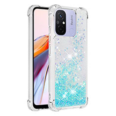 Coque Silicone Housse Etui Gel Bling-Bling S03 pour Xiaomi Poco C55 Bleu Clair