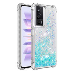 Coque Silicone Housse Etui Gel Bling-Bling S03 pour Xiaomi Redmi K60 5G Bleu Clair