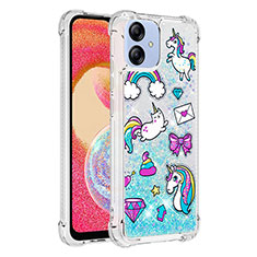 Coque Silicone Housse Etui Gel Bling-Bling YB1 pour Samsung Galaxy F04 Bleu Ciel