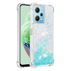 Coque Silicone Housse Etui Gel Bling-Bling YB1 pour Xiaomi Redmi Note 12 5G Bleu Ciel