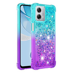 Coque Silicone Housse Etui Gel Bling-Bling YB2 pour Motorola Moto G 5G (2023) Bleu Ciel