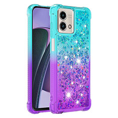 Coque Silicone Housse Etui Gel Bling-Bling YB2 pour Motorola Moto G Stylus (2023) 5G Bleu Ciel