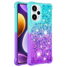 Coque Silicone Housse Etui Gel Bling-Bling YB2 pour Xiaomi Redmi Note 12 Turbo 5G Bleu Ciel