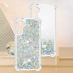 Coque Silicone Housse Etui Gel Bling-Bling YB3 pour Samsung Galaxy A34 5G Bleu Ciel