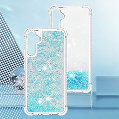 Coque Silicone Housse Etui Gel Bling-Bling YB3 pour Samsung Galaxy A34 5G Bleu Clair