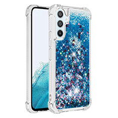 Coque Silicone Housse Etui Gel Bling-Bling YB3 pour Samsung Galaxy Quantum4 5G Bleu