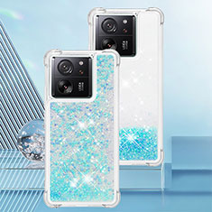 Coque Silicone Housse Etui Gel Bling-Bling YB3 pour Xiaomi Mi 13T 5G Bleu Ciel