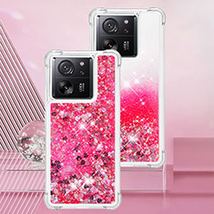 Coque Silicone Housse Etui Gel Bling-Bling YB3 pour Xiaomi Redmi K60 Ultra 5G Rose Rouge